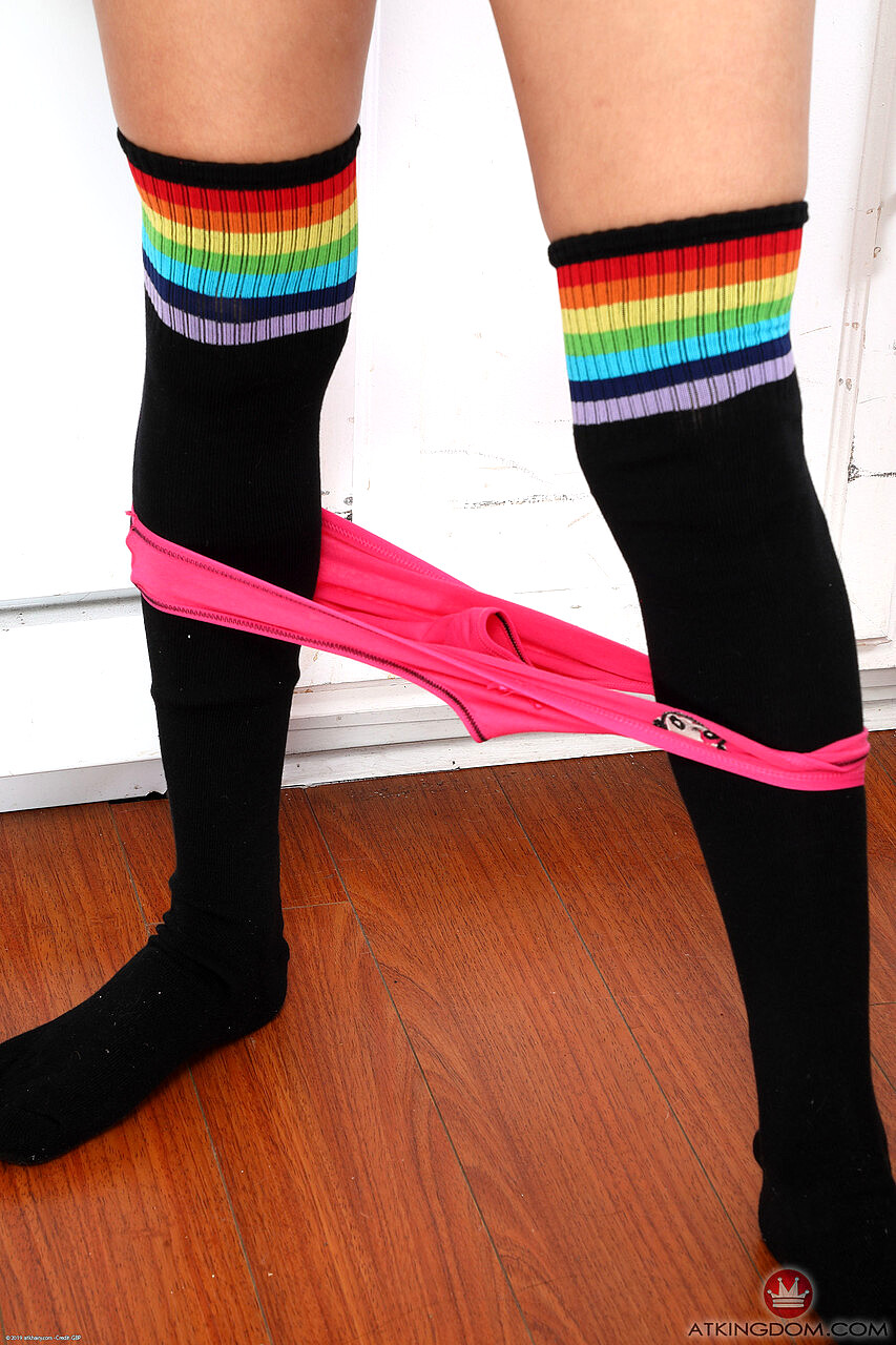 Naughty Nicole Remy Lacroix Rainbow Socks